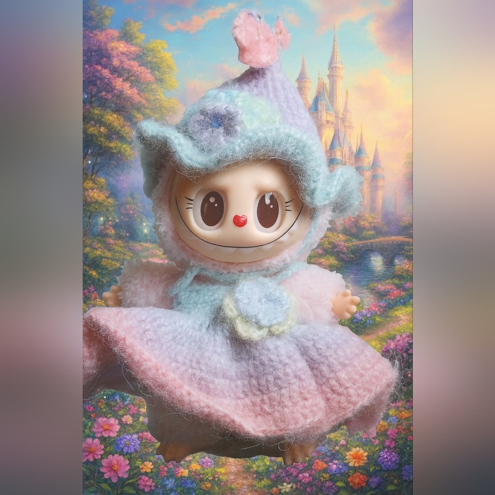 Pastel Knit Witch Outfit for Labubu – New